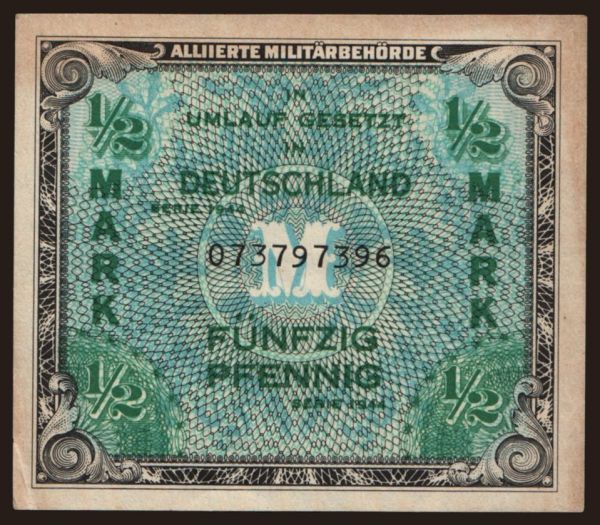 Germany, AMC (1944): 1/2 Mark, 1944