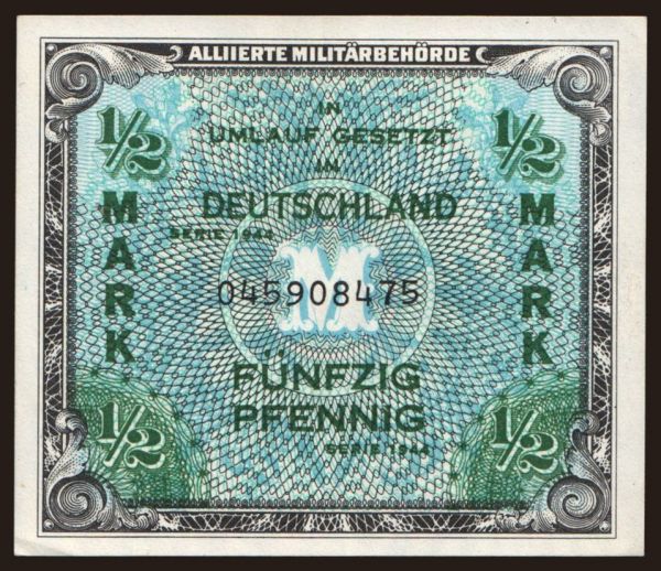 Germany, AMC (1944): 1/2 Mark, 1944