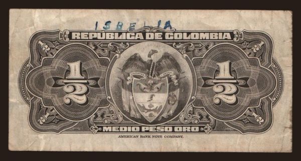 Amerika, Kolumbia: 1/2 peso, 1948