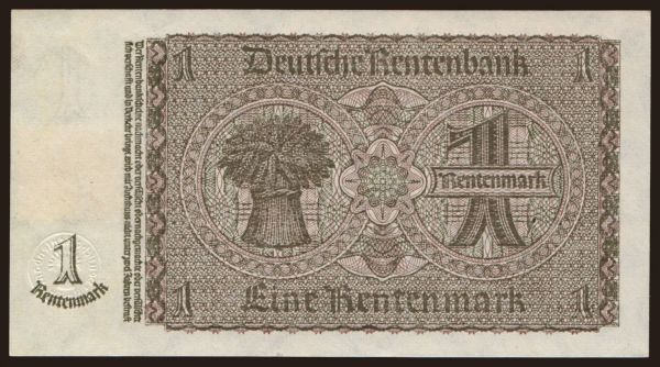 Germany, East Germany (1949-90): 1 Rentenmark, 1937(48)