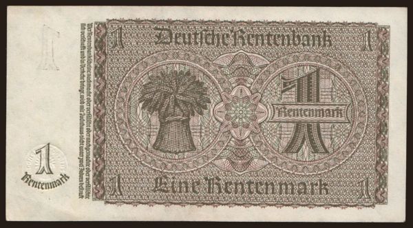 Germany, Rentenbank (1923-1937): 1 Rentenmark, 1937