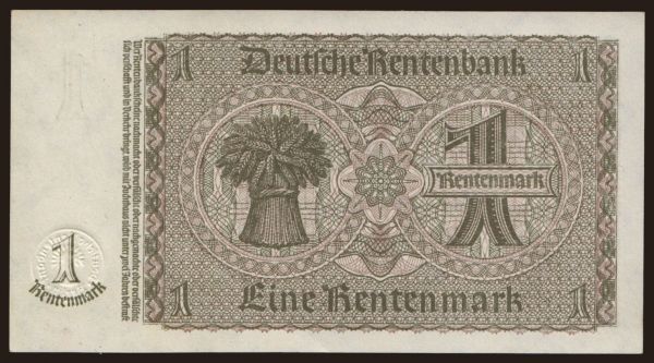 Germany, Rentenbank (1923-1937): 1 Rentenmark, 1937