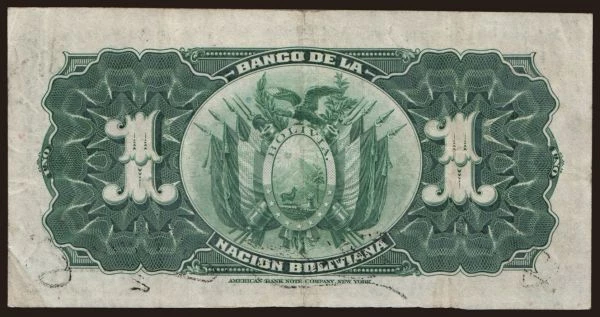 Amerika, Bolivia: 1 boliviano, 1911