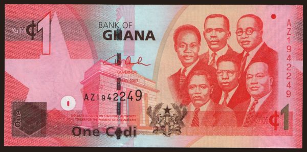 Afrika, Ghana: 1 cedi, 2007