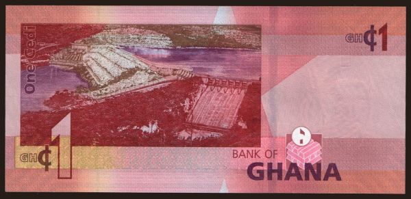 Africa, Ghana: 1 cedi, 2019