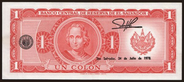 Amerika, Salvador: 1 colon, 1978