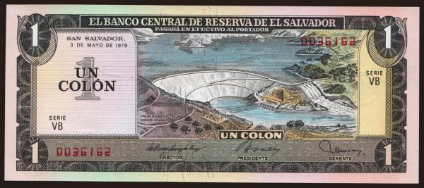 America, Salvador: 1 colon, 1979