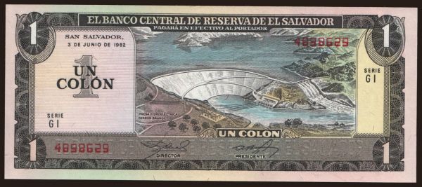 Amerika, Salvador: 1 colon, 1982