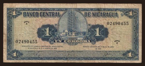 America, Nicaragua: 1 cordoba, 1962