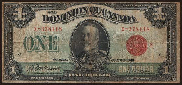 Amerika, Kanada: 1 dollar, 1923