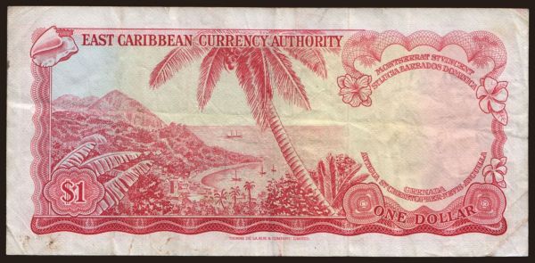 Amerika, East Caribbean States: 1 dollar, 1965