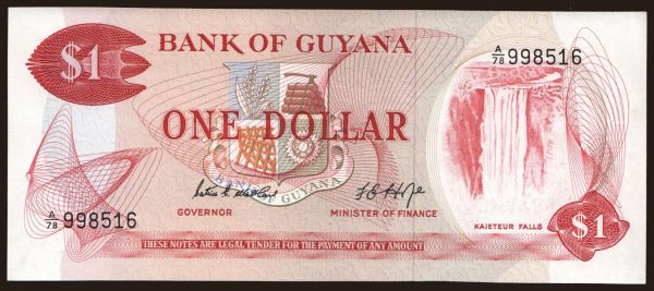 Amerika, Guyana: 1 dollar, 1966