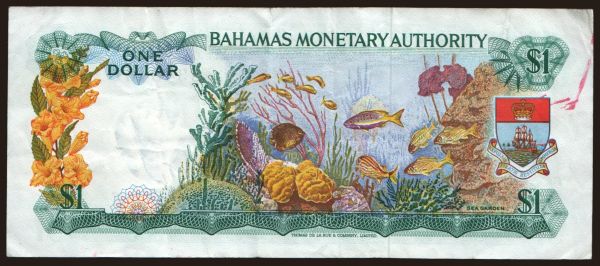 America, Bahamas: 1 dollar, 1968