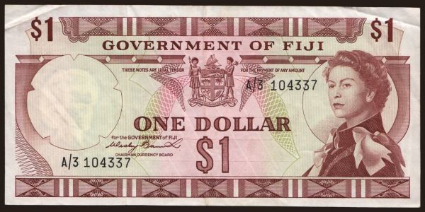 Ausztrália és Óceánia, Fiji: 1 dollar, 1971