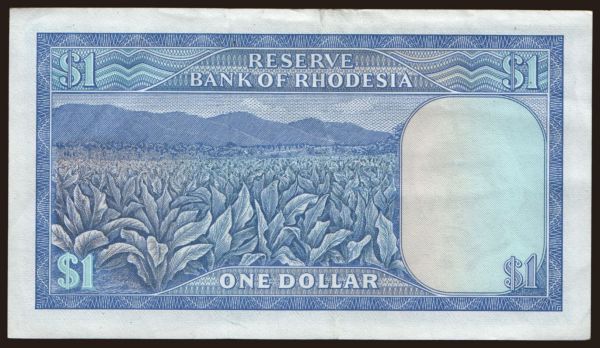 Afrika, Rhodesia: 1 dollar, 1974