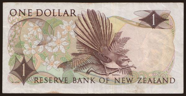 Australia and Oceania, New Zealand: 1 dollar, 1975