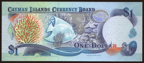 America, Cayman Islands: 1 dollar, 1996