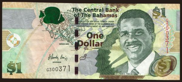 America, Bahamas: 1 dollar, 2008