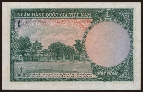 Ázia, Južný Vietnam: 1 dong, 1956