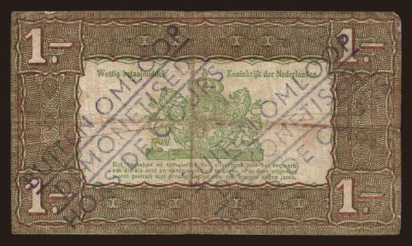 Europe, Netherlands: 1 gulden, 1938, BUITEN OMLOOP