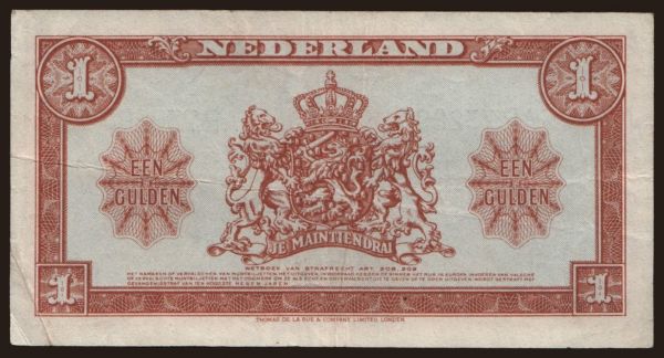 Europe, Netherlands: 1 gulden, 1945