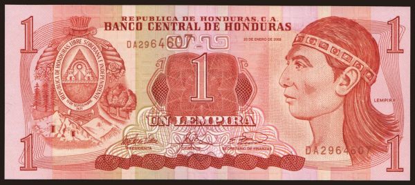 Amerika, Honduras: 1 lempira, 2003