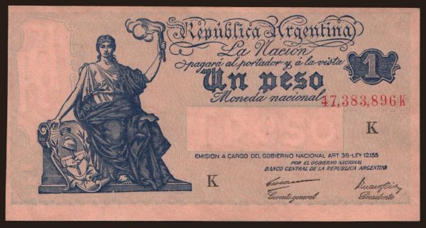 Amerika, Argentina: 1 peso, 1935