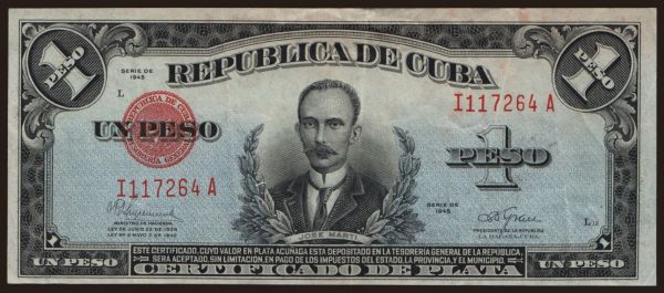 Amerika, Kuba: 1 peso, 1945