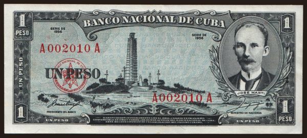 Amerika, Kuba: 1 peso, 1956