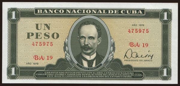 Amerika, Kuba: 1 peso, 1979