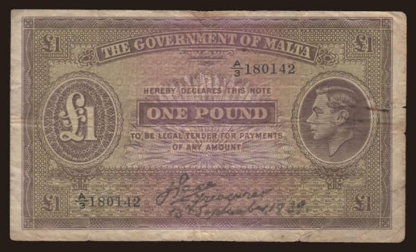 Európa, Malta: 1 pound, 1940