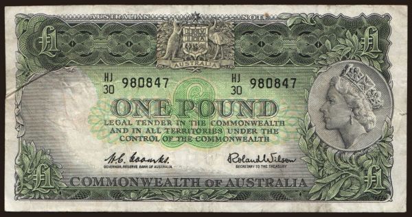 Austrália a Oceánia, Austrália: 1 pound, 1953