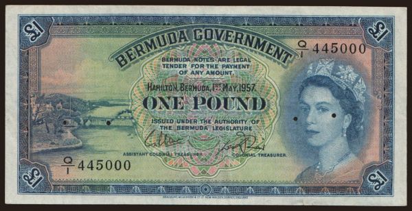 Amerika, Bermudák: 1 pound, 1957