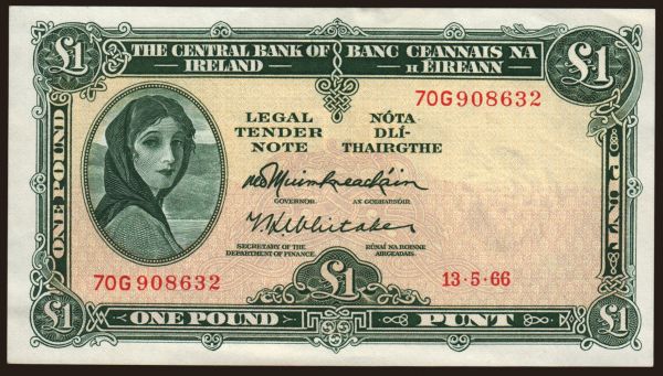 Europe, Ireland: 1 pound, 1966