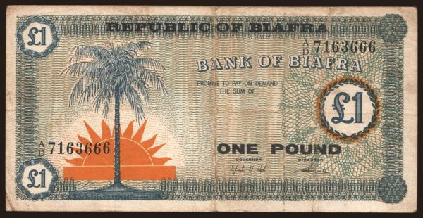 Africa, Biafra: 1 pound, 1967