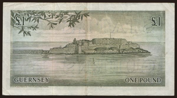 Europe, United Kingdom, Guernsey: 1 pound, 1969