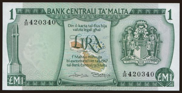 Europe, Malta: 1 pound, 1973