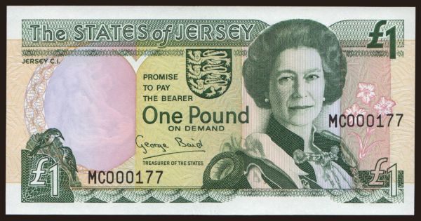 Európa, Egyesült Királyság, Jersey: 1 pound, 1993