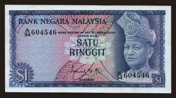 Ázsia, Malaysia - Malaya: 1 ringgit, 1972