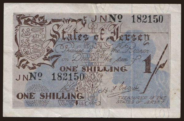 Európa, Egyesült Királyság, Jersey: 1 shilling, 1942