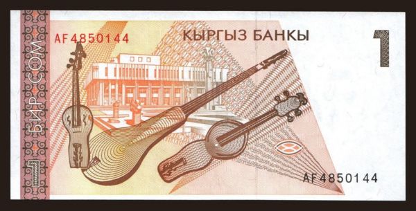 Asia, Kyrgystan: 1 som, 1994