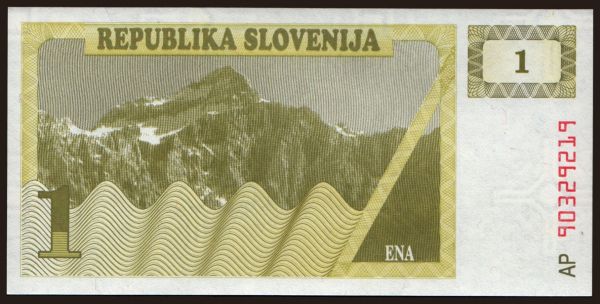 Európa, Szlovénia: 1 tolar, 1990