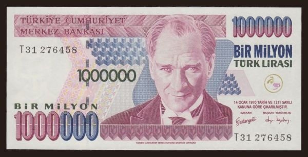 Európa, Turecko: 1.000.000 lira, 2002