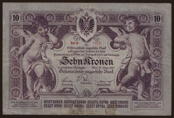 Ausztria és Osztrák-Magyar Monarchia, Kronen/Korona (1900-18): 10 Kronen, 1900