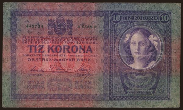 Ausztria és Osztrák-Magyar Monarchia, Kronen/Korona (1900-18): 10 Kronen, 1904