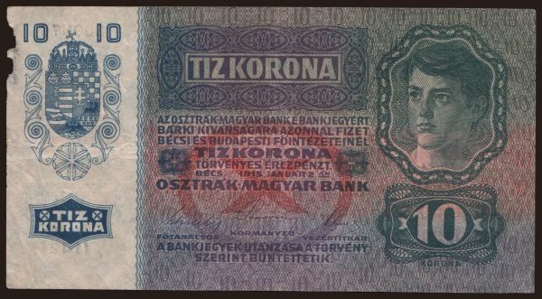 Rakúsko a Rakúsko-Uhorsko, Kronen/Korona (1900-18): 10 Kronen, 1915