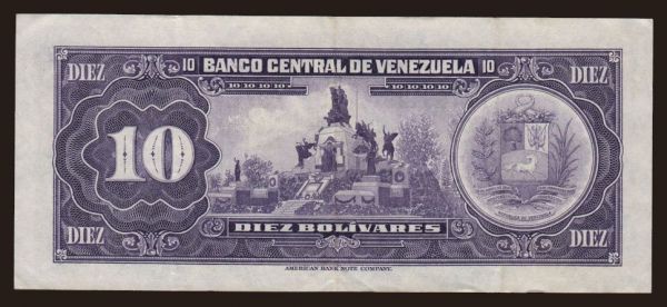 Amerika, Venezuela: 10 bolivares, 1973