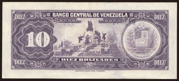 Amerika, Venezuela: 10 bolivares, 1976