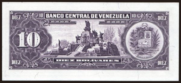 America, Venezuela: 10 bolivares, 1988