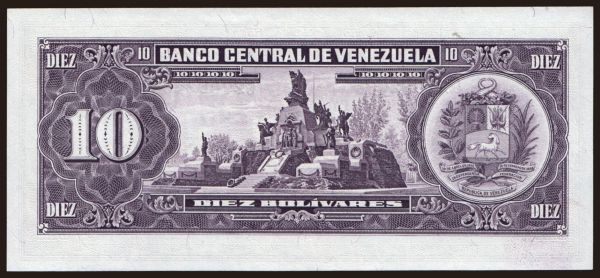 Amerika, Venezuela: 10 bolivares, 1988